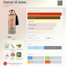 Durrat Al Aroos Al Wataniah Eau de Parfum Feminino – Oriental Frutado Almiscarado inspirado em Erba Pura